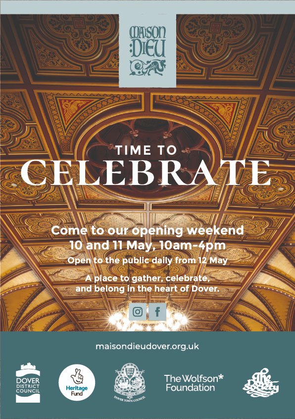 Maison Dieu Dover (@maisondieudover) on Twitter photo 🎉 NEWS: We are very excited to announce that we
will be reopening our doors permanently on Saturday 10 May! 
🏰 We are holding a special reopening weekend when you are invited to come inside and take a look around.
Read more here dover.gov.uk/News/Press-Rel… 🎉 NEWS: We are very excited to announce that we
will be reopening our doors permanently on Saturday 10 May! 
🏰 We are holding a special reopening weekend when you are invited to come inside and take a look around.
Read more here dover.gov.uk/News/Press-Rel…