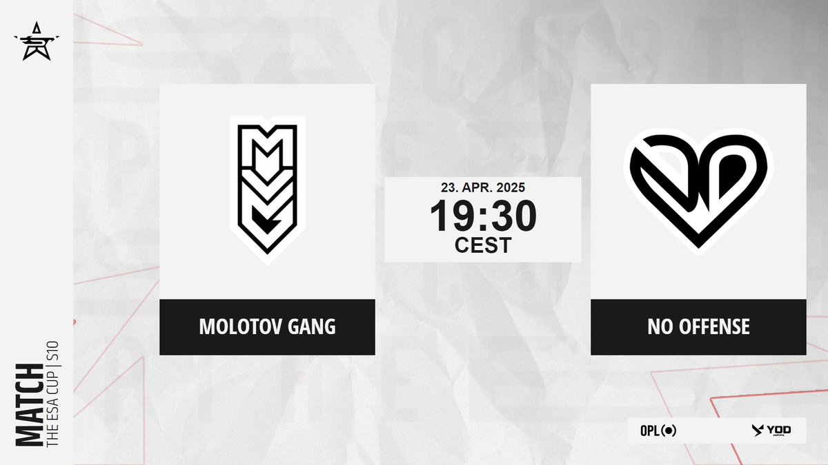 ESA_Cup's tweet photo. One last match, to decide our 8th team in the ESA Cup Season X Playoffs kicking off on May 5th. Which of these two teams will make it out of Swiss?
ποΈ Casters: @ItsTraviiiii & TBD
π· Observer: @Boze_Max
π₯οΈ Producer: @ohotnxR6
#ESACUP #ESAFAM https://t.co/YTXSwN7t1T