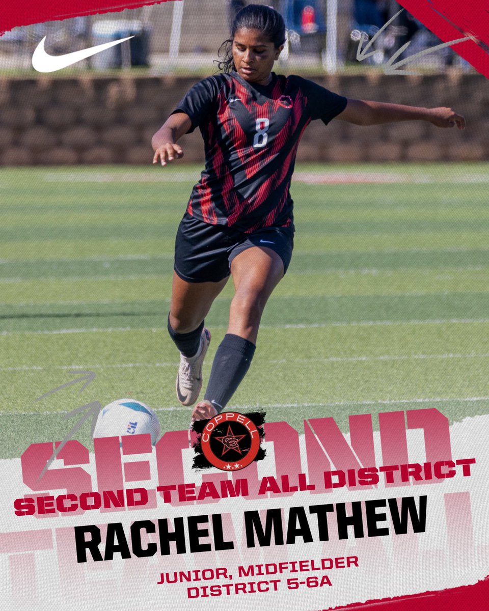 CoppellCowgirlSoccer (@coppellcowgirls) on Twitter photo Congratulations to Junior Midfielder <a href="/RachelM2026/">Rachel Mathew</a> for earning 2nd Team All District this season. Rachel is smooth, calm, & does a great job both defensively and offensively. Congratulations to Junior Midfielder <a href="/RachelM2026/">Rachel Mathew</a> for earning 2nd Team All District this season. Rachel is smooth, calm, & does a great job both defensively and offensively.