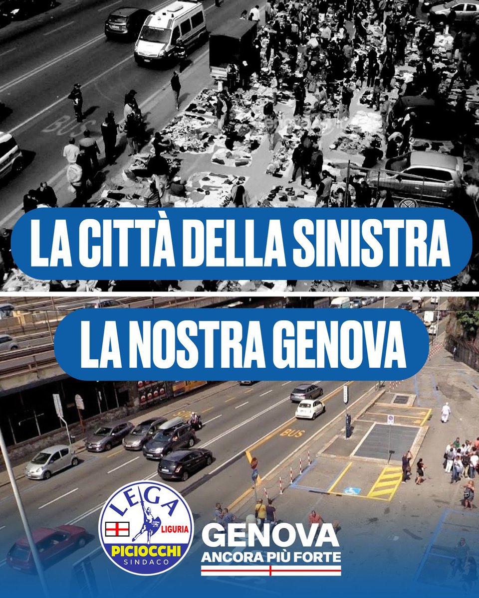 edorixi's tweet photo. 🏴 In soli 7 anni il cdx ha trasformato #Genova, lasciandosi alle spalle il degrado ereditato dalla Sinistra. Dove prima c’era abbandono e illegalità – come in Corso Quadrio, ridotto a un #suq fuori controllo in mano ai clandestini – oggi c’è ordine, #sicurezza e servizi utili 🏴 https://t.co/FLMOSUIvmR