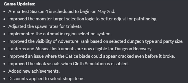 IronmaceGames's tweet photo. Greetings Adventurers!

Hotfix #84 is currently being deployed to the server, and is expected to finish in 3 hours. Here are the patch notes: https://t.co/jWpiLBOQ0Z