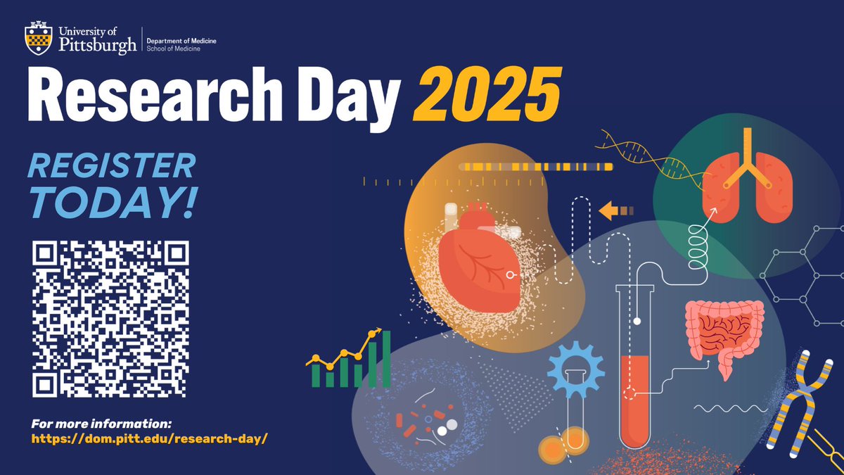 PittDeptofMed (@pittdeptofmed) on Twitter photo Only 5⃣ days left until the 23rd Annual DOM Research Day!
Don't miss your chance to hear Dr. Anna Greka's (<a href="/AnnaGreka/">Anna Greka</a>) keynote talk, participate in career development sessions, or browse 300+ posters with incredible research from trainees and junior faculty.🔬
Register Only 5⃣ days left until the 23rd Annual DOM Research Day!
Don't miss your chance to hear Dr. Anna Greka's (<a href="/AnnaGreka/">Anna Greka</a>) keynote talk, participate in career development sessions, or browse 300+ posters with incredible research from trainees and junior faculty.🔬
Register