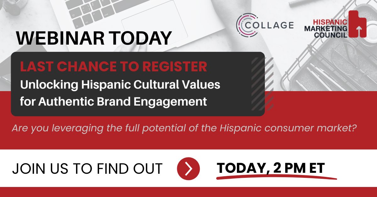 Are you ready to unlock the power of the Hispanic consumer market? Join us TODAY at 2 PM ET for a data-driven deep dive - you’ll walk away with a clearer understanding of why this audience is key to long-term growth.
us02web.zoom.us/webinar/regist…