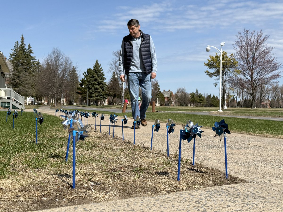 Jones_Assembly's tweet photo. April is #NationalChildAbusePreventionMonth. Driving around Plattsburgh, you’ll probably see the annual #PinwheelsForPrevention sprouting up from the ground. These serve as a symbol of this important issue, &amp; as a reminder to speak up if you see something. (1/2) https://t.co/l3wiNdh8Zq