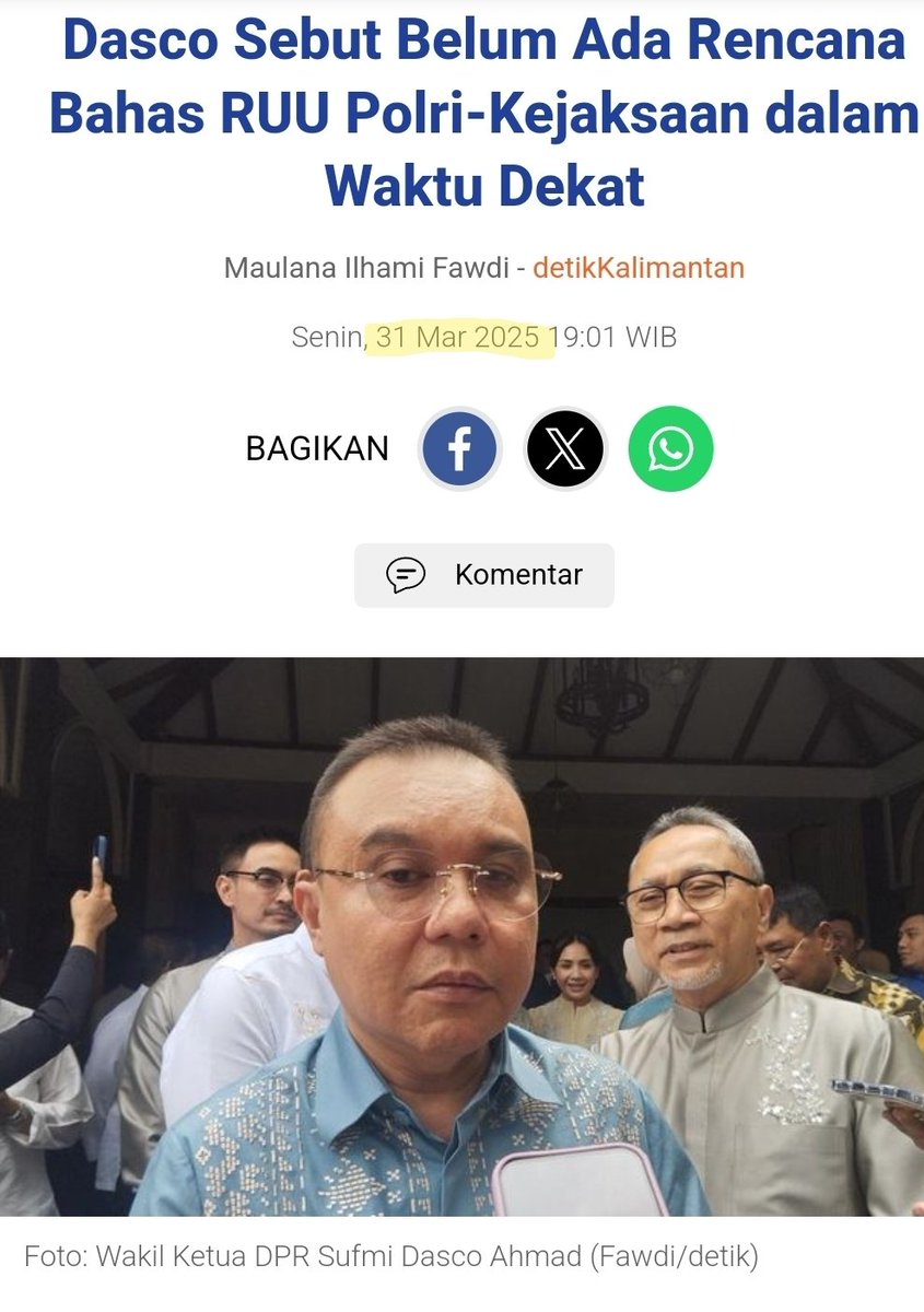 Pejabat penuh tipu-tipu. Awalnya bilang, RUU Kejaksaan tidak akan dibahas dalam waktu dekat. Tapi kemudian gak sampai satu bulan sejak pernyataan tersebut dilontarkan, ketika kontroversi RUU Kejaksaan mulai mereda, Istana mengatakan RUU Kejaksaan akan dibahas tahun ini.

KAMI