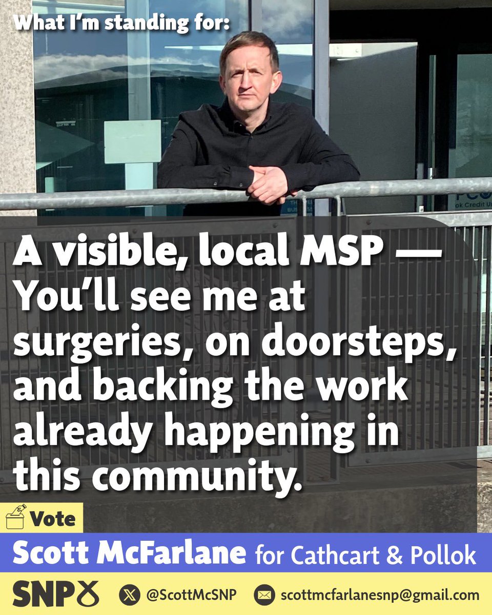 SNP members in Cathcart &amp; Pollok — this is your choice.
I’m ready to rebuild trust in politics by showing up, staying visible, and delivering for our communities.
I’ve worked in the NHS, social care &amp; Parliament. I know the damage broken systems cause — and how to fight them.
