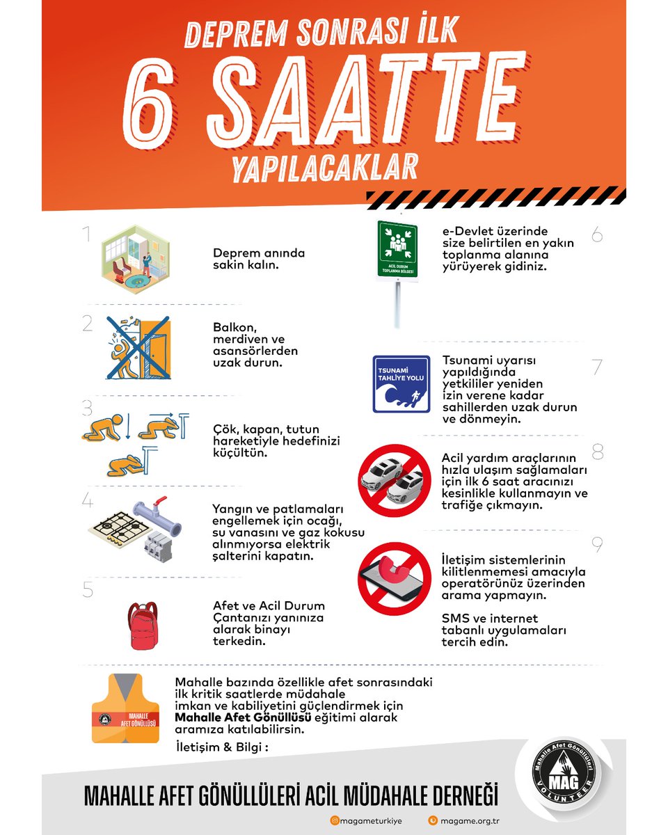Geçmiş olsun sevgili Caferğalılar, İstanbullular. Deprem sonrası ilk 6 saatte yapılması gerekenleri hatırlayalım, paylaşalım