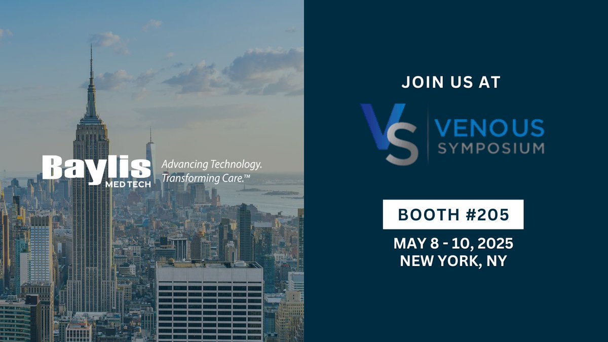 BaylisMedTech (@baylismedtech) on Twitter photo We are excited to be attending the Venous Symposium in New York City! Join us from May 8 - 10, 2025 to learn more about our #vascular solutions! <a href="/VenousSymposium/">Venous Symposium</a> #Irad #MedEd We are excited to be attending the Venous Symposium in New York City! Join us from May 8 - 10, 2025 to learn more about our #vascular solutions! <a href="/VenousSymposium/">Venous Symposium</a> #Irad #MedEd