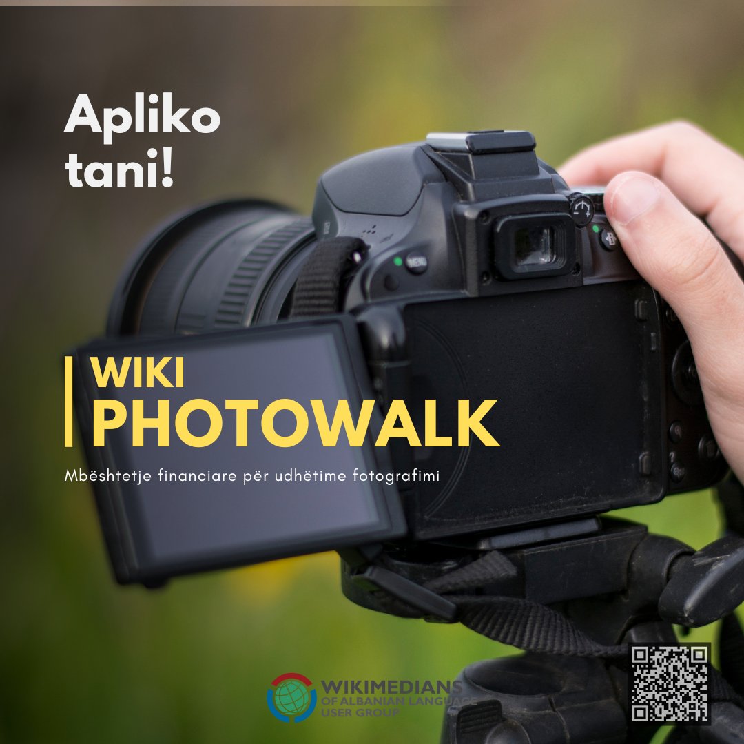 Wiki Photowalk 2025 – Apliko tani! 📸

Fotografoni zona natyrore, monumente kulture dhe vende të pambuluara me fotografi cilësore në Commons.
Mbështetje financiare për shpenzimet e udhëtimit, ushqimit dhe akomodimit. 

Më shumë informacion:
commons.wikimedia.org/wiki/Commons:W…

#WoALUG