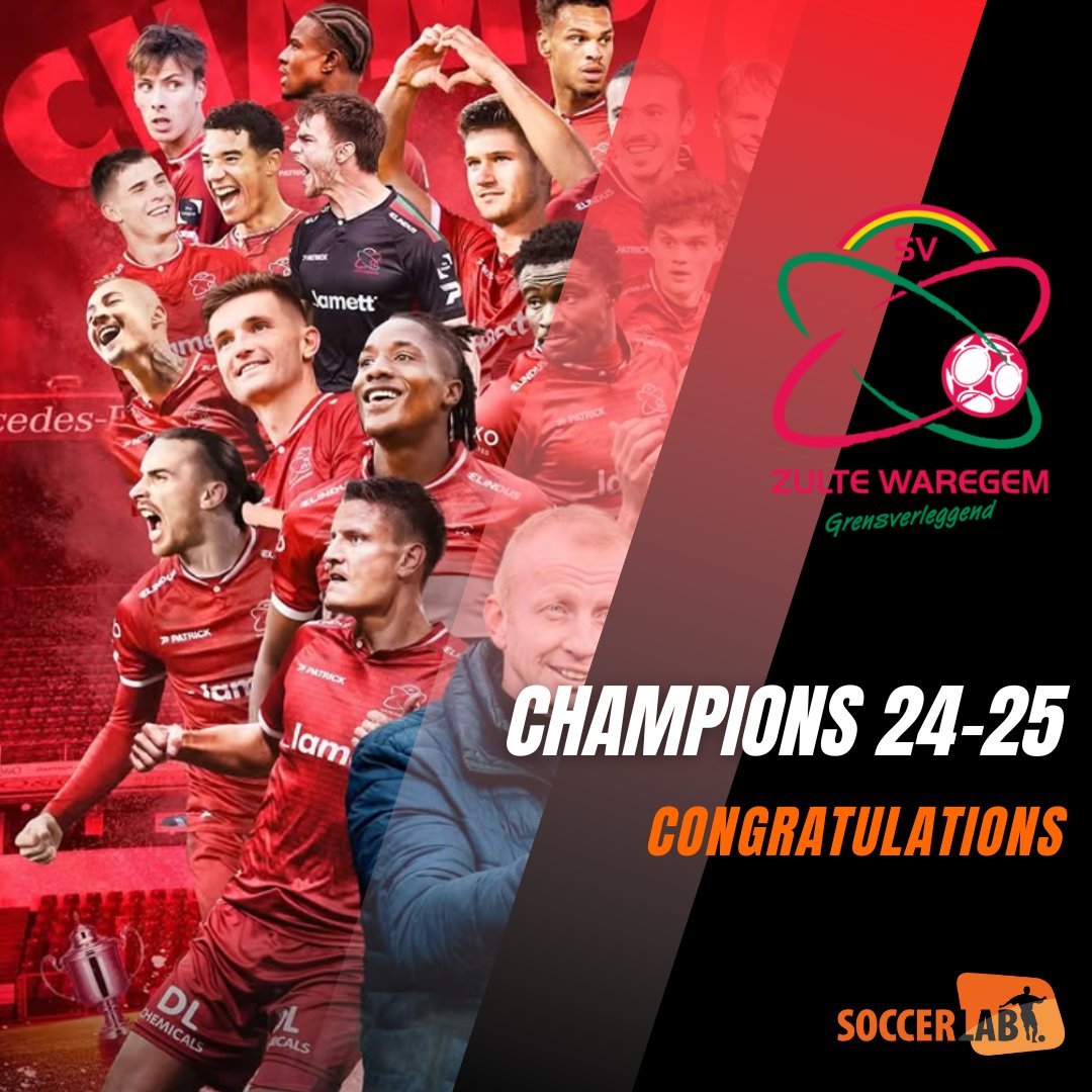🏆 CHAMPIONS! @ZulteWaregem clinches the Challenger Pro League title! 
Powered by @SoccerLAdata platform for: 📊 Performance analysis 🩺 Injury prevention ⚽ Training optimization 🔍 Smart scouting
Data-driven success from youth academy to first team!
#Essevee #FootballTech