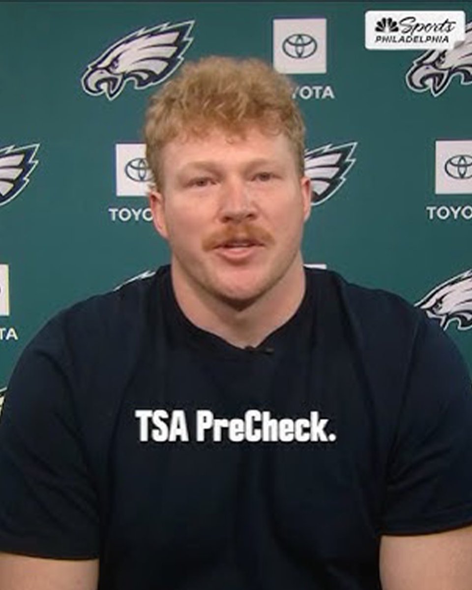 Our new favorite athlete, Philadelphia Eagles Center Cam Jurgens, just signed a $68 million contract extension. The first thing he says he's going to buy to celebrate? TSA PreCheck.