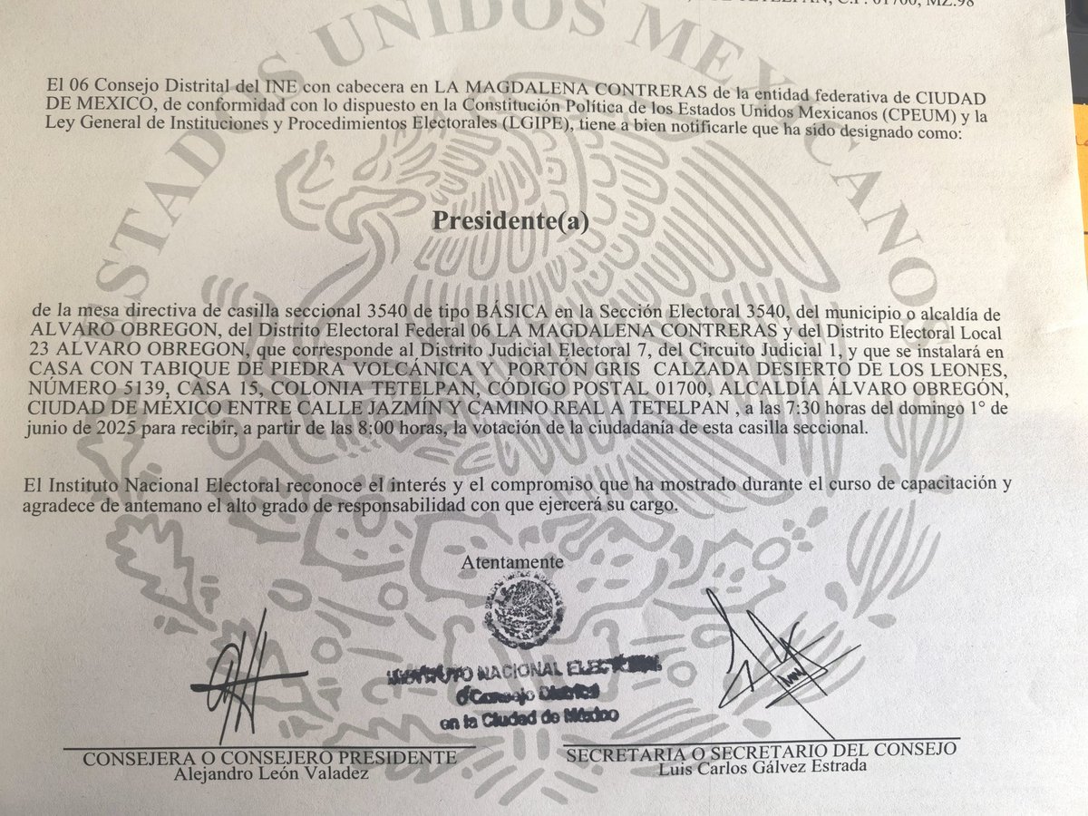 Acepté participar como funcionario de casilla en la próxima elección. He discutido abiertamente la impertinencia de esta reforma judicial; sin embargo, en las listas hay muchos perfiles que valen la pena y podrían hacer la diferencia. "Voto informado y que no lleguen los malos"