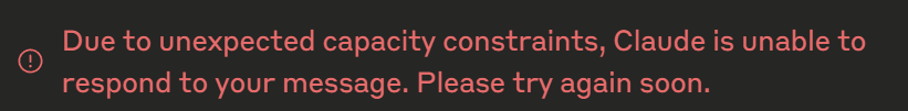 Getting this error frequently on Claude.ai
Anyone else facing the same issue?
Model: 3.7 Sonnet.

<a href="/AnthropicAI/">Anthropic</a> 

#AI