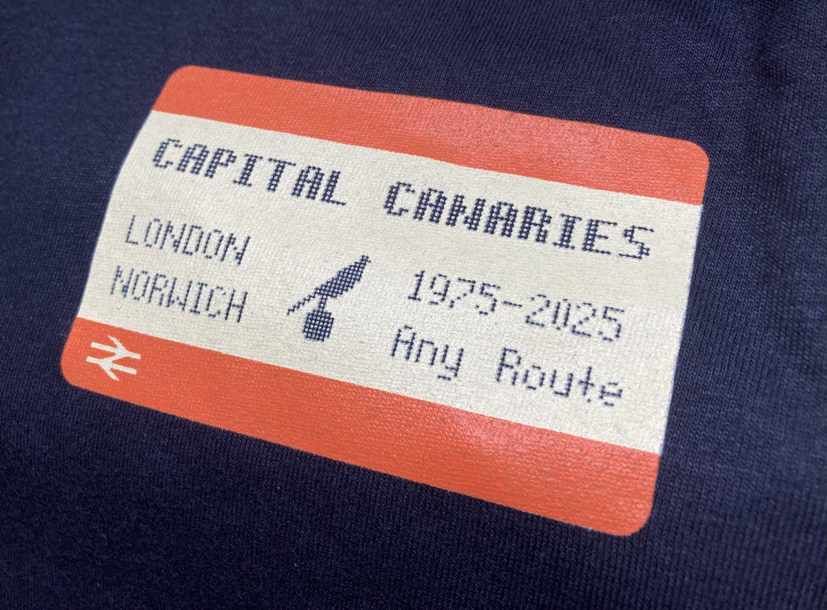 CapitalCanaries's tweet photo. Our 50th anniversary T-shirts have arrived – you can still get your hands on one via our website, just £20: https://t.co/5M5EMxArRR #NCFC #OTBC https://t.co/z8hukMCCbs