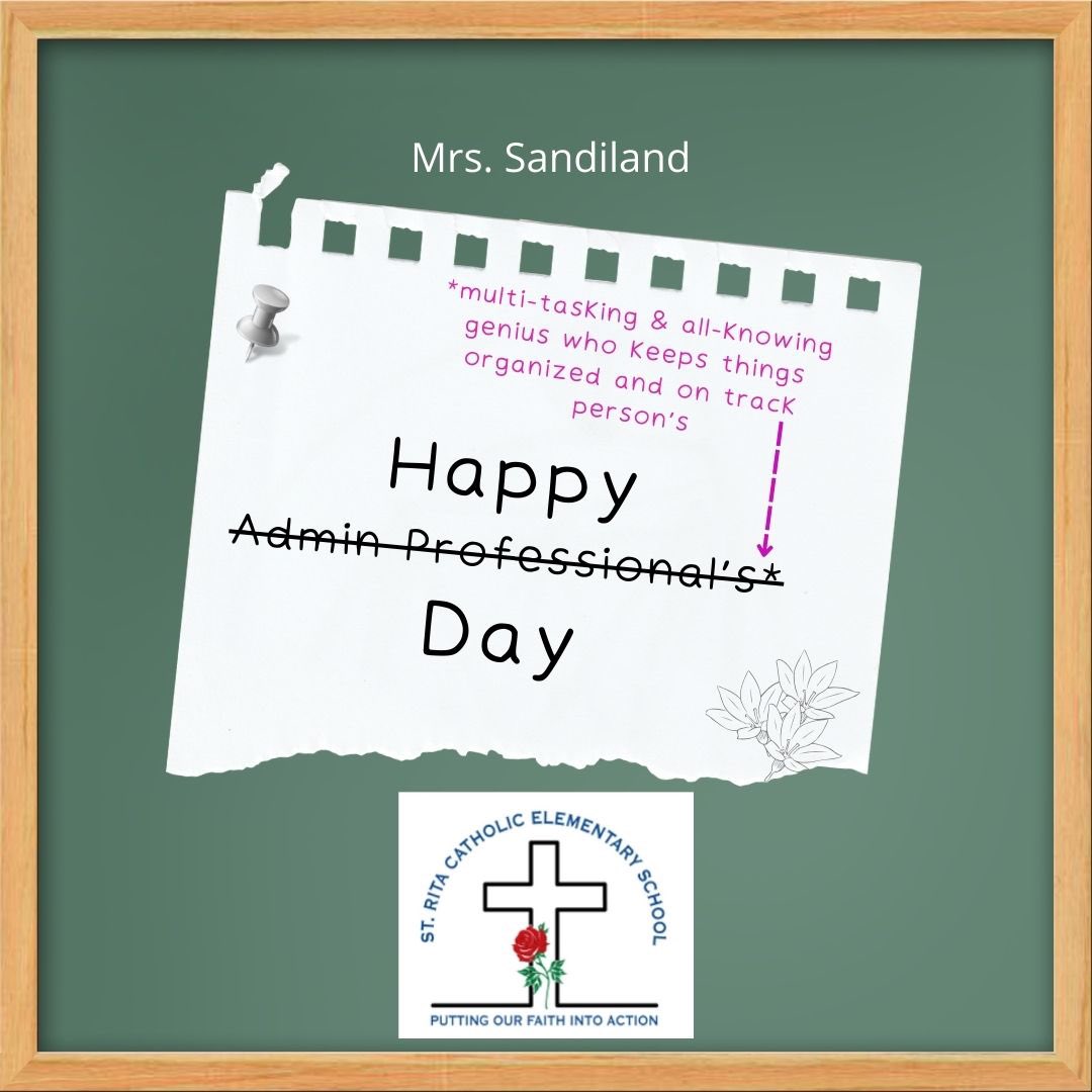 Michaelaa_01's tweet photo. April 23, 2025 is Administrative Professionals Day! We Appreciate you 🫶@StRitaRock1 https://t.co/n87CfSiwzN
