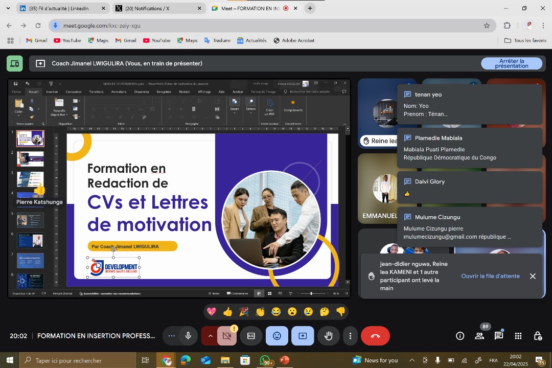 l_jimanel's tweet photo. 🔥 Ce n'est pas une formation,
⤷ C'est une révolution qui déshabille l'incompétence 👇
Ils pensaient qu’on allait leur donner des fiches.
On leur a remis des armes.
❌ On n’enseigne pas à nager pendant le naufrage.
❌ Ceux qui attendent que la vie soit calme pour se former, rateront tout.
Pendant que certains scrollent TikTok, d’autres rédigent des CV qui décrochent des contrats.
Pendant que tu doutes, 200jeunes s’arment.
Pendant que tu critiques, eux construisent.
→ Ce n’est pas une formation, c’est une mutation.
→ Ce n’est pas un module, c’est une révolution silencieuse.
Et toi, tu fais quoi ?
Tu attends qu’on vienne te chercher chez toi avec un CDI et un chauffeur
❌ Réveille-toi, ou la vie le fera à ta place.
→ Et ce sera violent.
CJ DEVELOPMENT TRAINING CENTER,
C’EST UNE CASERNE.
→ On forme, on transforme, et on arme.
🚨 200 SOLDATS EN LIGNE.
📍 Groupe 1 : ✅ Premier jour terminé
📍 Groupe 2 : ✅ Premier jour terminé
Deux groupes.
Deux bataillons.
Un seul commandement :
🆘 "Postule pour régner. Postule pour gagner."
➡️ 1 seul cri de guerre : "On ne mendie plus un poste. On le mérite !"
📍 Jour 1 : RÉDACTION DE CVS PERCUTANTS
🔴 Ils sont entrés comme demandeurs d’emploi.
☑️ Ils sont sortis comme armes de séduction massive.
☑️ Les claviers ont fumé.
☑️ Les esprits ont explosé.
❌ Fini les CVs mous, vides et ignorés.
✅ On a déprogrammé le formatage scolaire pour réveiller des profils qui cassent des portes.
Et aujourd’hui…
🚨 Jour 2 : On passe à l’attaque.
On entame le Module 2 : LA RÉDACTION DES LETTRES DE MOTIVATION.
🚨 Pas des lettres mielleuses.
Pas des lettres quémandeuses.
❌ Fini les “je me permets de vous adresser ma candidature…”
Aujourd’hui, on écrit pour imposer.
On écrit pour choquer.
On écrit pour arracher une place, pas pour supplier.
On écrit pour se faire remarquer, pas pour se faire oublier.
→ Chaque phrase doit gifler un recruteur.
→ Chaque ligne doit bousculer le DRH.
→ Chaque mot doit forcer l’entretien.
🆘 Ce n’est plus une formation.
✅ C’est une armée silencieuse qui se lève.
☑️ Une génération prête à brûler l’ignorance, à saboter la passivité.
🔓 @CjDevelopmentTC forme des stratèges de carrière.
Et Coach Jimanel LWIGULIRA vous donne les munitions.
Toi, tu fais quoi pendant ce temps ?
Tu scrolles ?
⏳ Pendant que 200 jeunes sont en train de changer de vie gratuitement, d’autres attendent encore l’inspiration divine.
😭 Spoiler : elle ne viendra pas si tu ne bouges pas.
🔥 On a commencé.
🔥 On avance.
🔥 On impacte.
→ Et on ne reviendra pas chercher ceux qui dorment encore.
SI CE POST T’A FRAPPÉ EN PLEIN CERVEAU…
Alors ne pars pas silencieux comme un figurant !
👇👇👇
👍 LIKE 💬 COMMENTE 🔁 PARTAGE
C’est le moment de choisir ton camp :
Spectateur de ta vie ou stratège de ta réussite.
Fin du match.
@leParrainRDC @DrShirandi @AwaziDr @GPforEducation @education_gouv @JudaRdc
━━━━━ ✦ ✧ ✦ ━━━━━
↳ Si tu me découvres, je suis Jimanel LWIGULIRA.
Coach et Consultant RH.
→ Déjà +500 Professionnels RH formés et 50 entreprises accompagnées