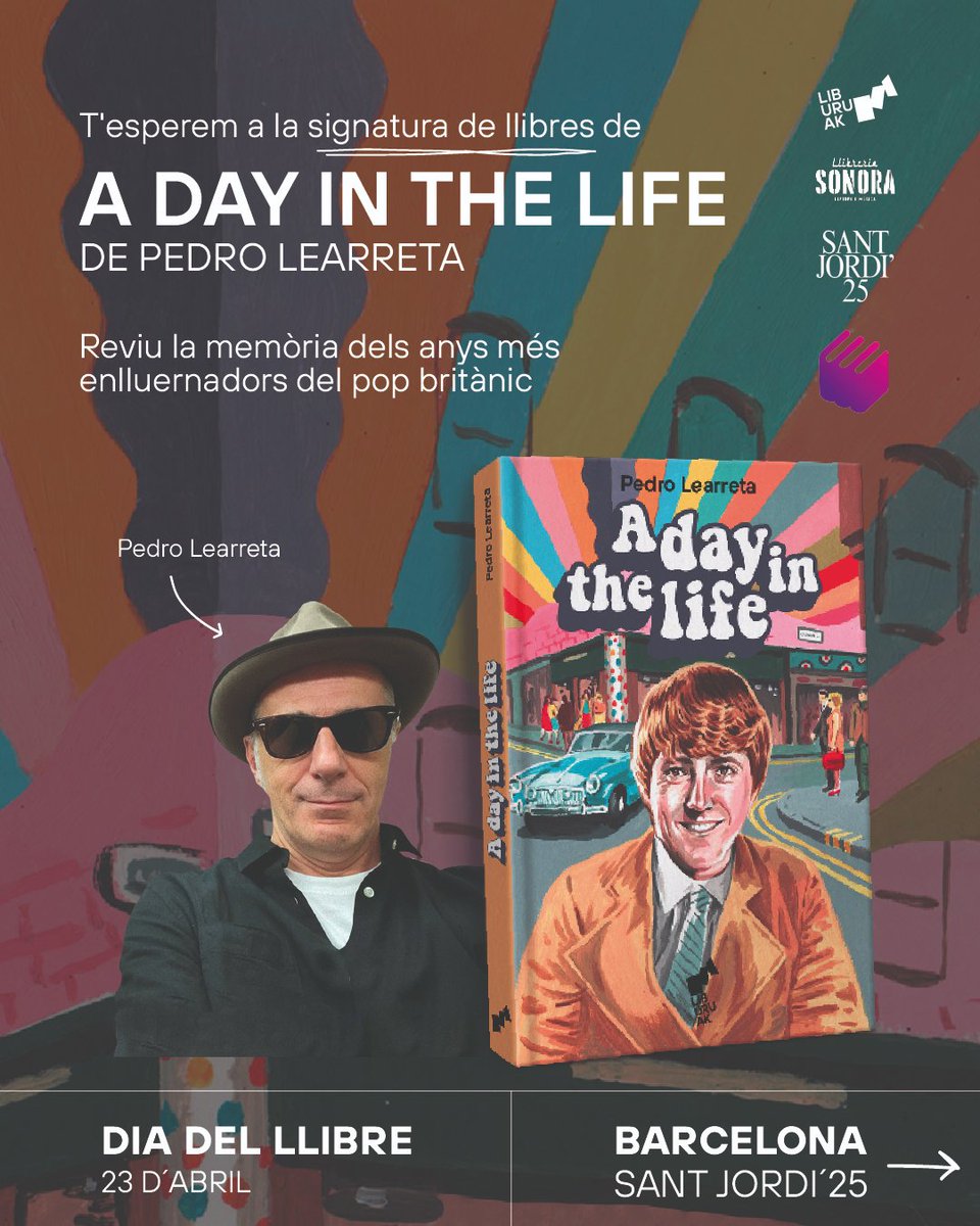 📚✨ Aquest 23 d’abril, celebrem el Dia del Llibre amb una cita imperdible
T’esperem a Barcelona per a la signatura de “A Day in the Life” de Pedro Learreta, un viatge fascinant pels anys més brillants del pop britànic 
<a href="/libelistabooks/">Libelista</a> 
#SantJordi25 #PedroLearreta #Liburuaklibros