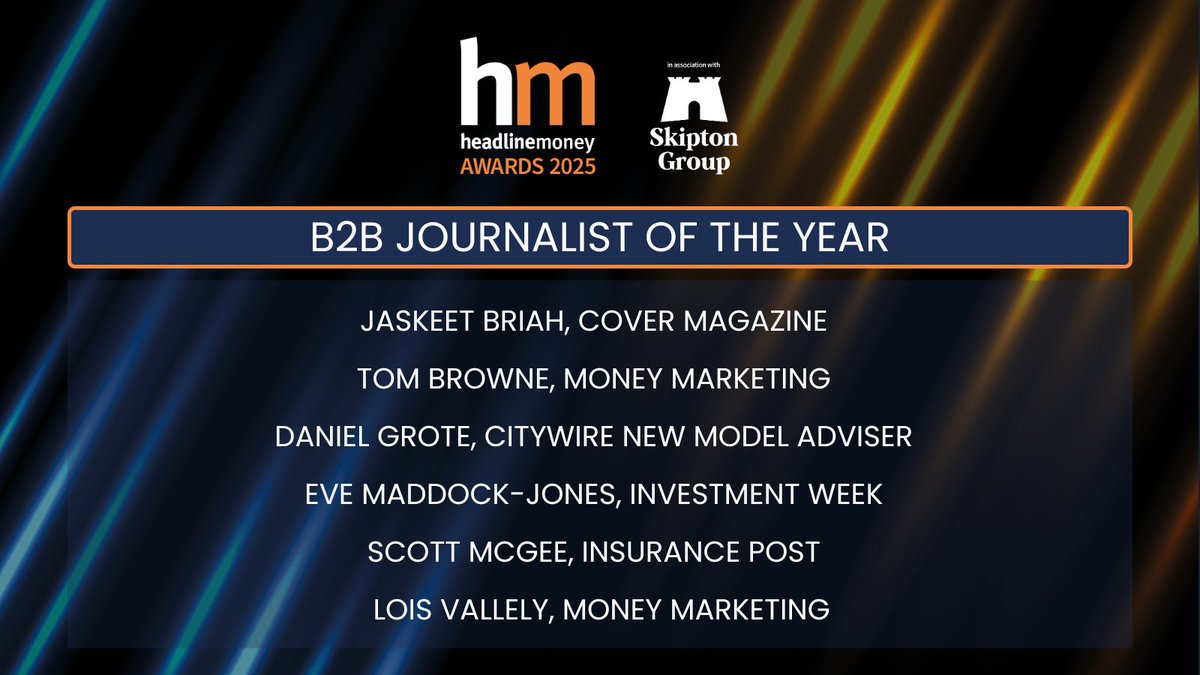 Next up is the shortlist for B2B Journalist of the Year #HMAwards25!
 
Congratulations to <a href="/jasbriah/">Jaskeet Briah</a>, Tom Browne, Daniel Grote, <a href="/EveMadJ/">Eve Maddock-Jones</a>, <a href="/SKPMcGee/">Scott McGee</a> &amp; Lois Vallely🎉

tinyurl.com/3wkkrzkp