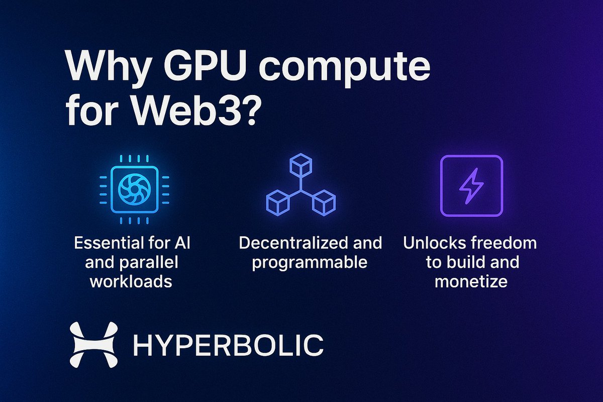 𝐖𝐡𝐲 𝐢𝐬 𝐆𝐏𝐔 𝐜𝐨𝐦𝐩𝐮𝐭𝐞 𝐢𝐦𝐩𝐨𝐫𝐭𝐚𝐧𝐭 𝐢𝐧 𝐭𝐡𝐞 𝐜𝐨𝐧𝐭𝐞𝐱𝐭 𝐨𝐟 𝐖𝐞𝐛𝟑?👇

Because AI is quickly becoming a web infrastructure, the internet's backbone And we know AI requires scalability in compute for resources 

GPUs, unlike CPUs, are built for parallel