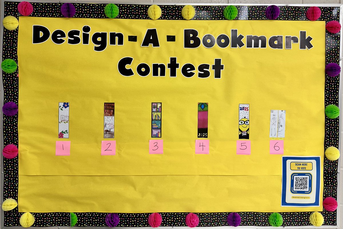 Our middle schoolers created amazing bookmarks for this year’s contest, and now it’s time to vote! The winning designs will be printed for our school community to enjoy. #BookmarkContest #StudentVoice #SchoolLibraryMonth