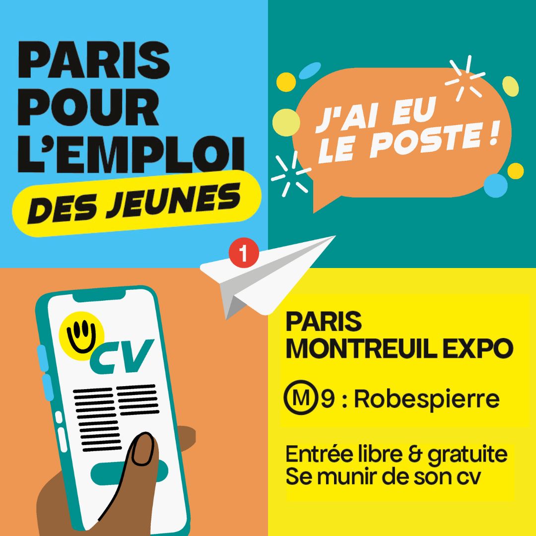 🎯Ce 29 avril, la délégation CNRS Paris-Centre sera au Salon "Paris pour l'emploi des  jeunes" à Montreuil ! L'objectif ? Sensibiliser les jeunes diplômé.e.s aux métiers de soutien à la  recherche.📍Rendez-vous au stand C06 ! 
👉paris-centre.cnrs.fr/fr/evenement/l…