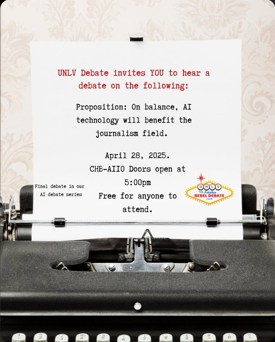 Public debate about AI in Journalism on MONDAY!

Fully open to the public.