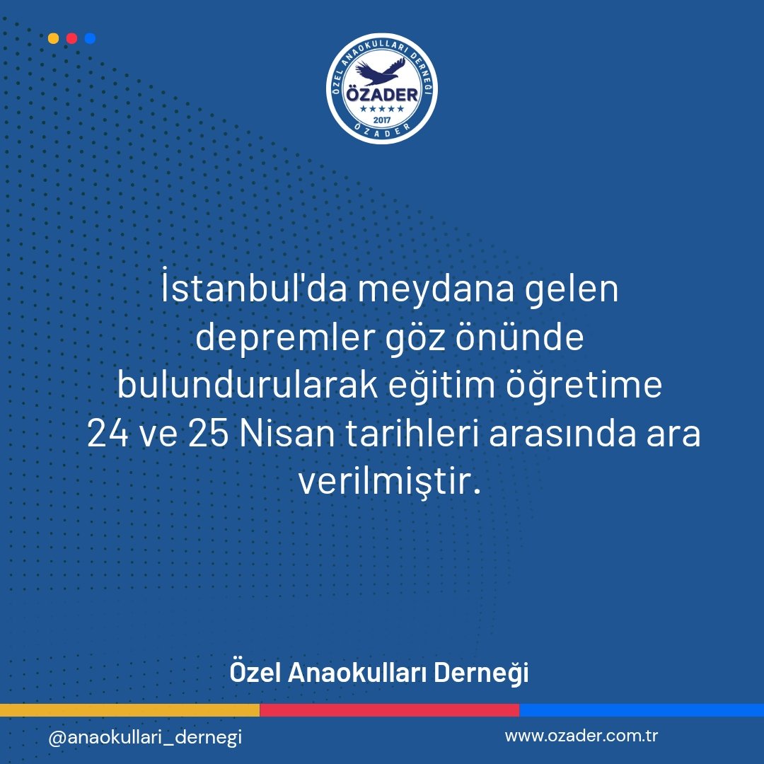İstanbul'da eğitim öğretime iki gün ara verilmiştir. #Okullar #okullartatil #tatil #deprem