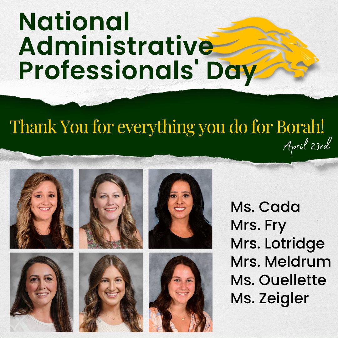 Happy National Administrative Professionals' Day! Borah would not be the same without you!