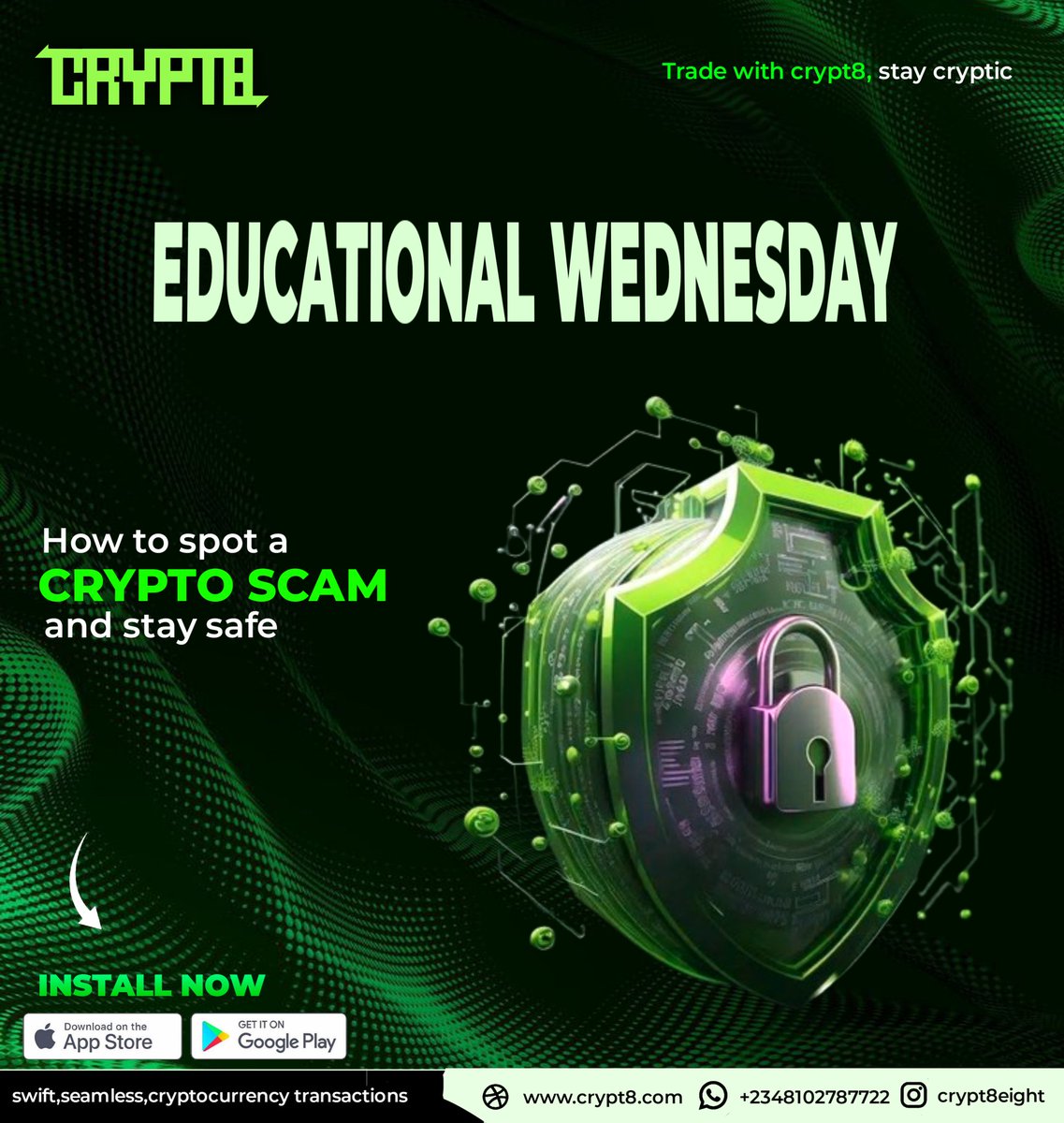 Crypt8eight's tweet image. instagram.com/p/DIyoiKSgIKn/…

Not all that glitters is gold!
Learn how to protect yourself from scams. 🛡️

#CryptoSecurity #StaySafe #AprilWise