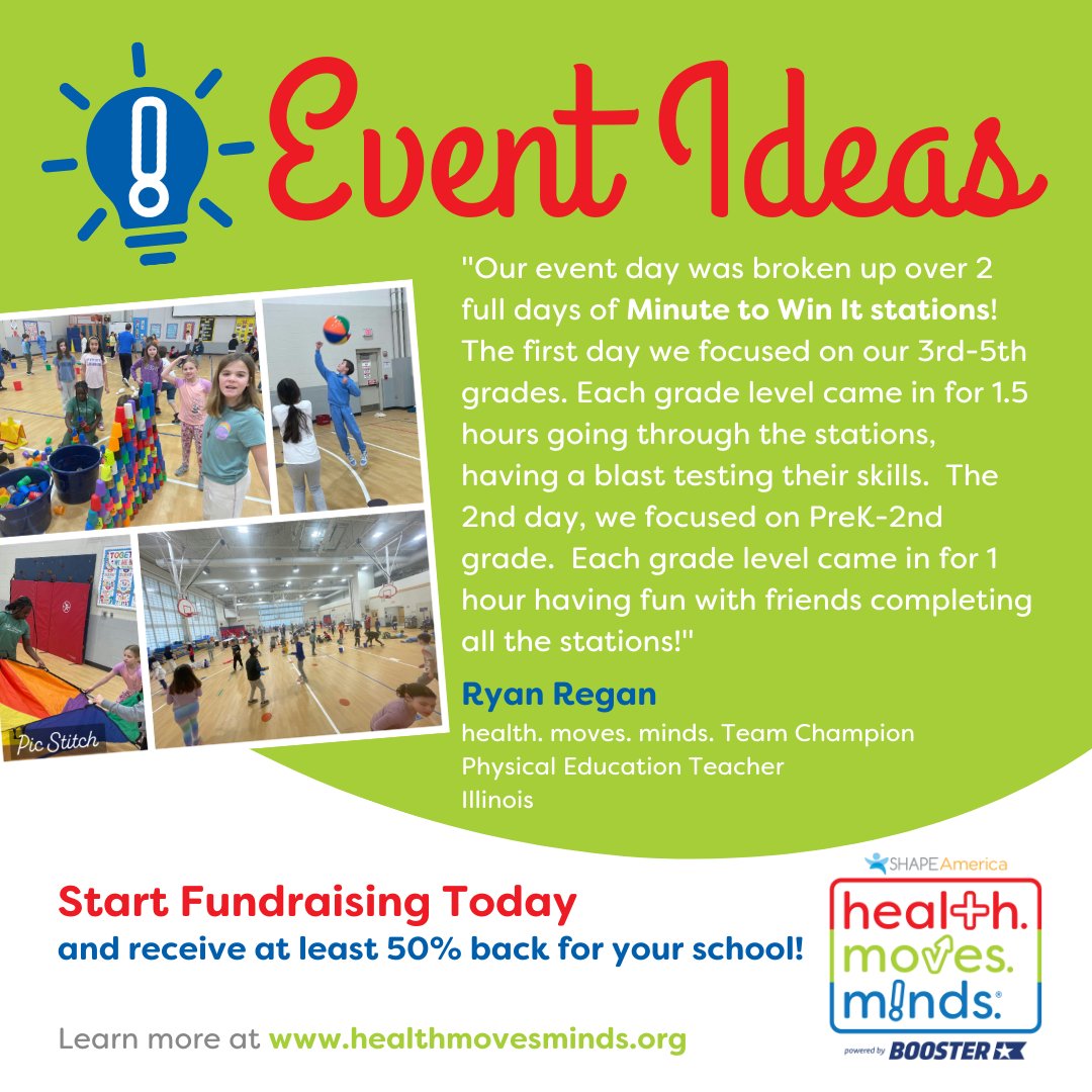 Start fundraising today and receive at least 50% back for your school via #healthmovesminds

👇👇
healthmovesminds.org