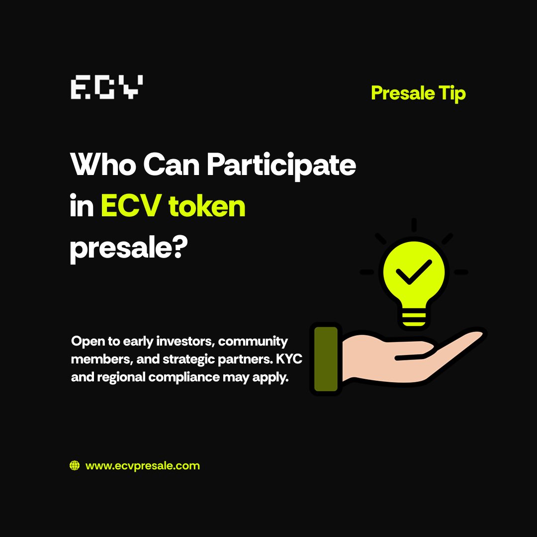 ECVPlatform's tweet photo. You won’t want to miss the ECV presale—it’s happening in just 12 days. Head to our website now to get all the information you need for a smooth experience on D-day.

https://t.co/b8XArnSnk7
