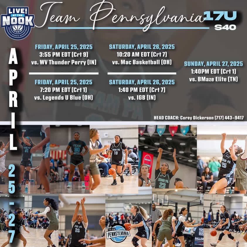 We’ll be LIVE At The Nook this weekend! Coaches check us out! 🚨

<a href="/TEAMPAHOOPS/">TEAM PENNSYLVANIA</a> 
<a href="/CoreyD2For1/">Corey Dickerson</a> 
<a href="/TRDipp/">Taylor Dippery</a>