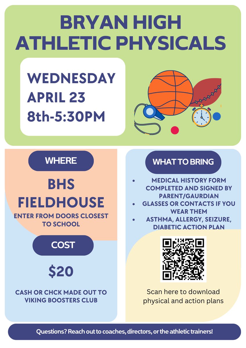 Today’s the day! See you at the Fieldhouse! 

!!!Reminder for student athletes!!! The fieldhouse will be closed after 5th period. Make sure to grab all your belongings!
