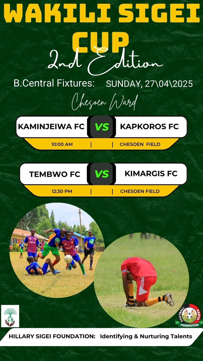 kiplaa_19's tweet image. Wrap up of an exciting round of the Wakili Cup (second edition) Ward Finals.

 This coming weekend  Bomet Central itakuwa locked in.

Come all and cheer your team 💪 

#wakilisigeicup 

#secondedition 

#identifyingandnurturingtalents

#FootballKE