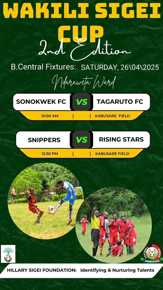 kiplaa_19's tweet image. Wrap up of an exciting round of the Wakili Cup (second edition) Ward Finals.

 This coming weekend  Bomet Central itakuwa locked in.

Come all and cheer your team 💪 

#wakilisigeicup 

#secondedition 

#identifyingandnurturingtalents

#FootballKE