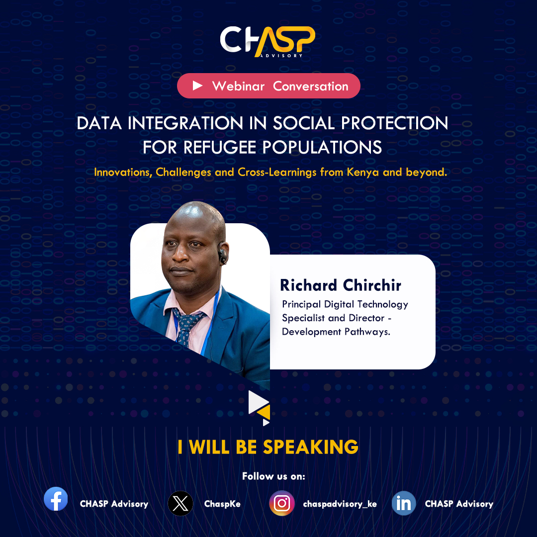 Delighted to be joined by <a href="/kchirchir/">Richard Chirchir</a>, who will tackle:

🔹 Digital innovations in social protection &amp; successful data integration case studies. 

🔸 Effective use of technology in improving interoperability between humanitarian &amp; government systems. 
📍 us06web.zoom.us/webinar/regist…
