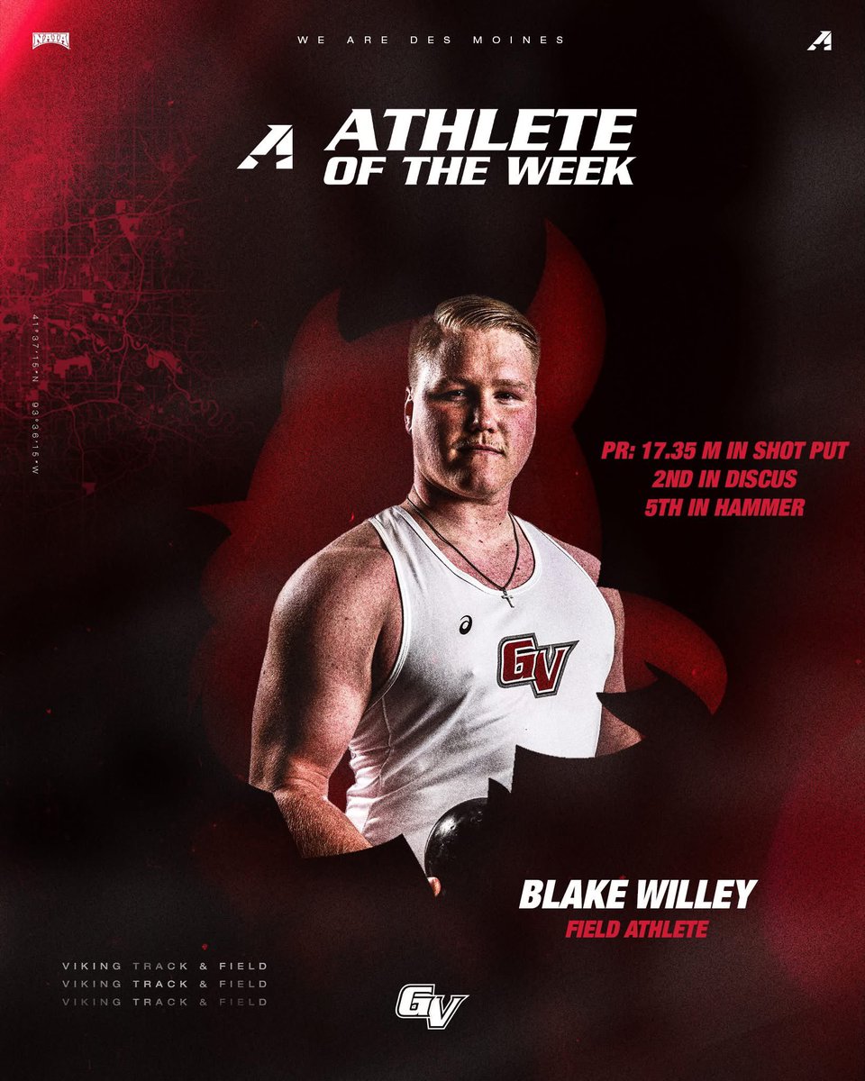 DCG Alumni Blake Willey will compete in the “Open/College” division of the inaugural “World Shot Put Series” tonight at the Drake Relays (Drake Fieldhouse) at 6:30pm.  Olympic champions and medalists will be competing in the Profesisonal division right after the Open.