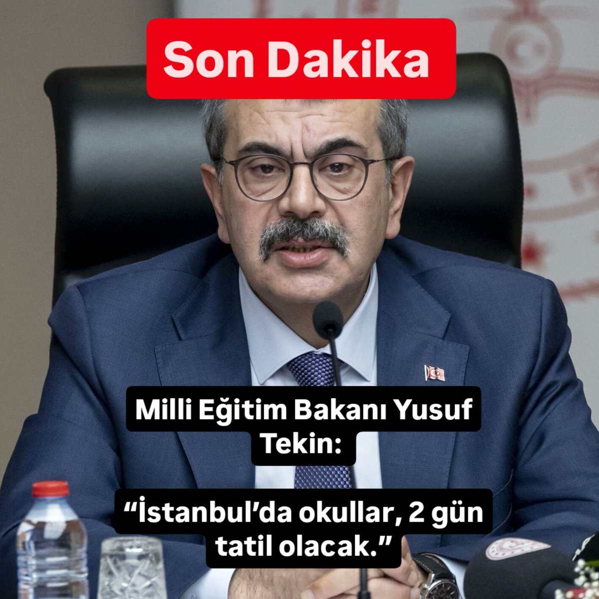 İstanbul'da 6.2 LİK deprem yaşandı. Depremin ardından 16:30 da açıklama yapan Milli Eğitim Bakanı Yusuf Tekin: 

“İstanbul’da okullar, 2 gün tatil olacak.”
Depremi yaşayan ve hisseden tüm milletimize ve öğrencilerimize geçmiş olsun rabbim tekrarını yaşatmasın inşallah 🤲