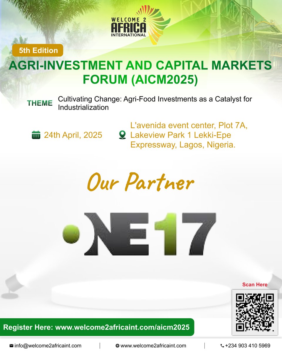 We’re excited to welcome <a href="/One17capitalng/">One17capitalltd</a> as a partner for #AICM2025!

A licensed fund manager offering ethical and Shari’ah-compliant investment solutions, they bring valuable insights to this year’s forum.

Join us: welcome2africaint.com/aicm2025

#Welcome2africa
#InvestInAfrica