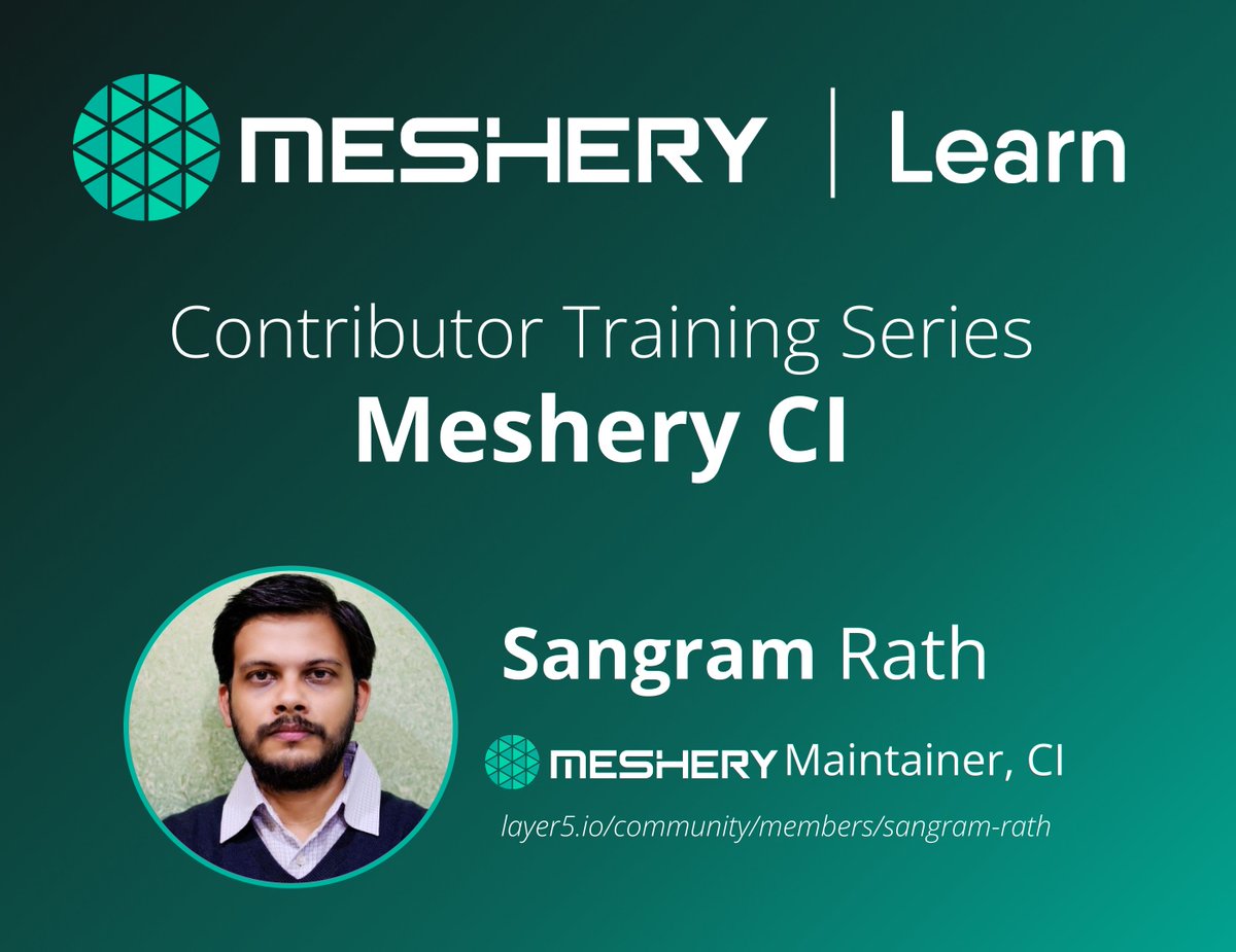 Meshery (@mesheryio) on Twitter photo Join our Contributor Training Series this week to dive into the ins and outs of #meshery's CI with <a href="/mr_sangramrath/">Sangram Rath</a>. Find details in the community calendar under Newcomers meeting - meshery.io/calendar
#opensource #CloudNative Join our Contributor Training Series this week to dive into the ins and outs of #meshery's CI with <a href="/mr_sangramrath/">Sangram Rath</a>. Find details in the community calendar under Newcomers meeting - meshery.io/calendar
#opensource #CloudNative