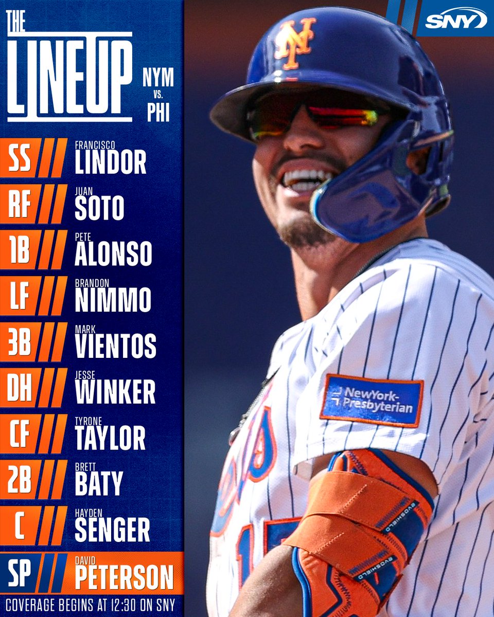 SNY Mets (@sny_mets) on Twitter photo Going for a sweep of the Phillies π
β°: 1:10 p.m.
πΊ: SNY
π±: SNY on the MLB App, presented by <a href="/FanaticsBook/">Fanatics Sportsbook</a> Going for a sweep of the Phillies π
β°: 1:10 p.m.
πΊ: SNY
π±: SNY on the MLB App, presented by <a href="/FanaticsBook/">Fanatics Sportsbook</a>