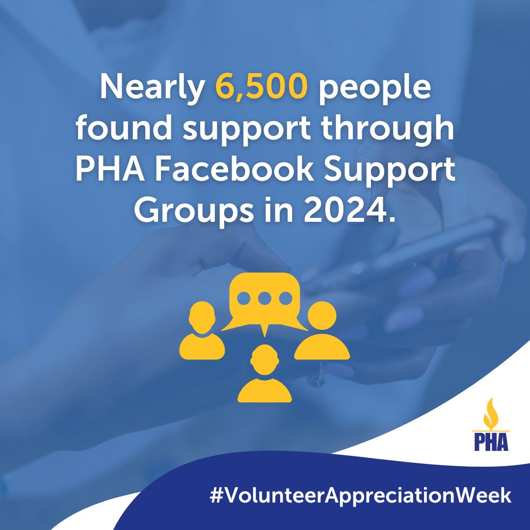 PHAssociation's tweet image. Thanks to the dedication of volunteers who oversee #PHA’s Facebook support groups, nearly 6,5000 people found support and built lasting connections in 2024.
Join a Facebook support group and connect with others in the #PH community. ow.ly/EIQm50VCnvs