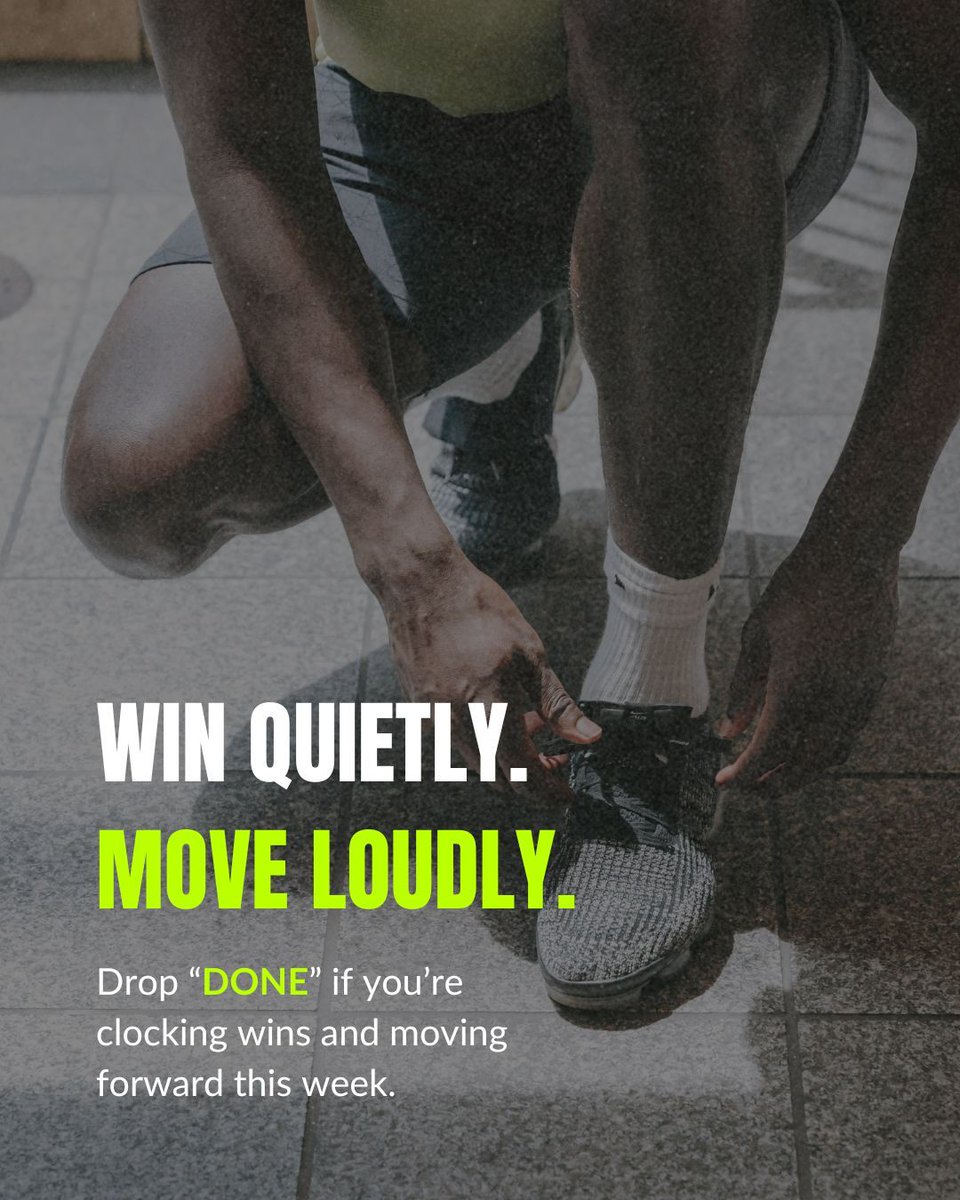MyGoals_App's tweet image. Every goal doesn’t need a crowd. Some wins happen when no one’s watching. Every idea. Every decision. Every early morning. It counts. 

Win quietly. Move loudly.

Drop “DONE” if you’re clocking wins and moving forward this week!