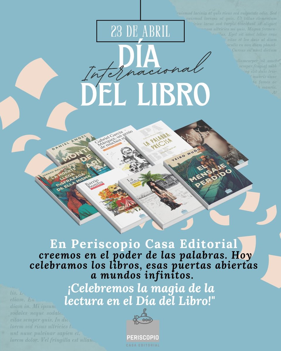 Hoy celebramos a los grandes protagonistas de nuestras historias: los libros 📚✨
Compañeros de aventuras, refugios de sabiduría y puertas a nuevos mundos.
¡Feliz Día Internacional del Libro! 🌍❤️
#DíaDelLibro #AmorPorLosLibros #PersicopioCasaEditorial #LecturaQueInspira #libros
