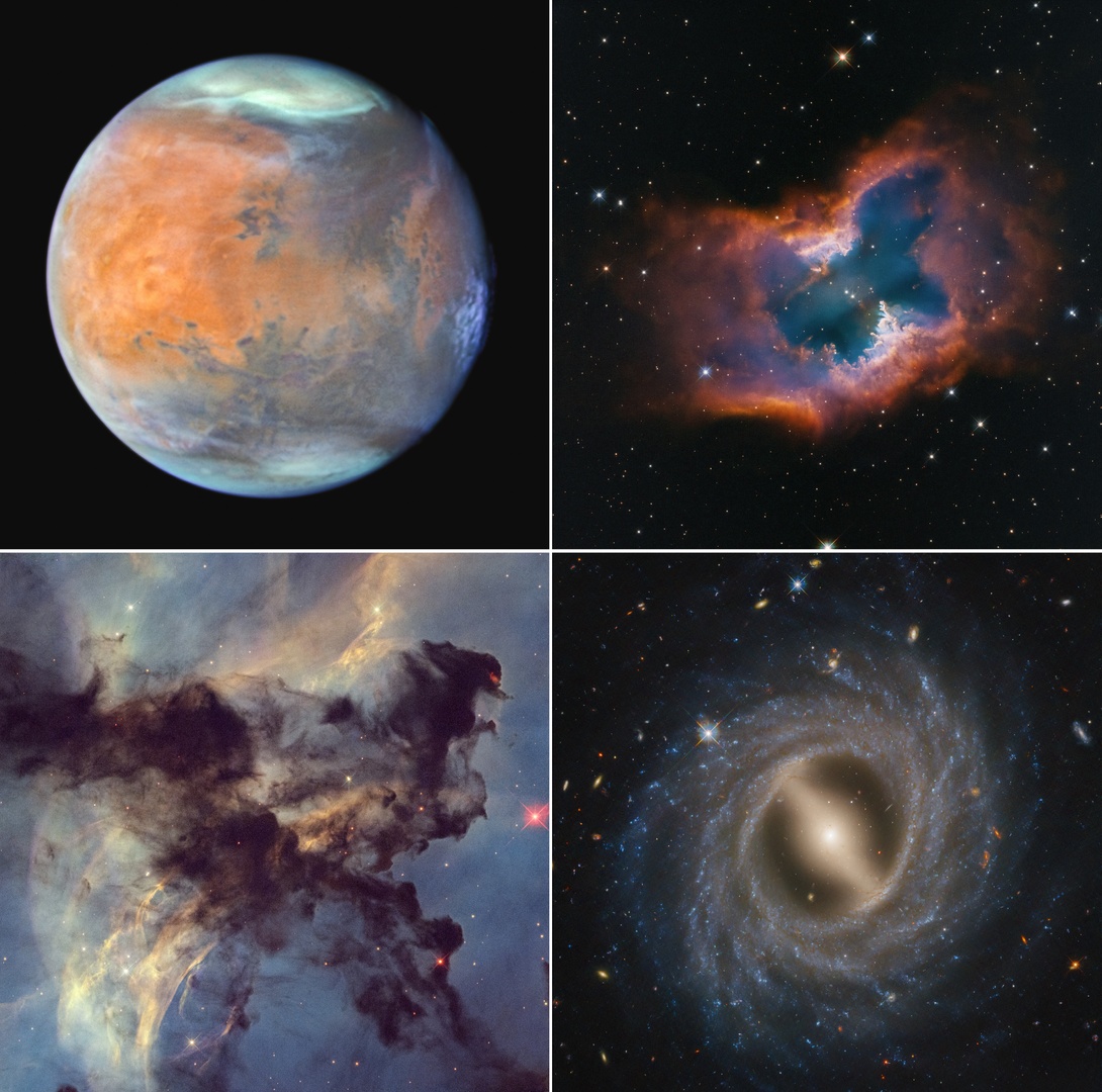 HUBBLE_space's tweet photo. 🆕 Hubble is celebrating its 35th year in orbit today! 🎉 It has observed 55,000 astronomical targets so far – and images of four of these targets have been released to mark this special #Hubble35 anniversary. 🧵👇 https://t.co/Ul8WL0ngMX