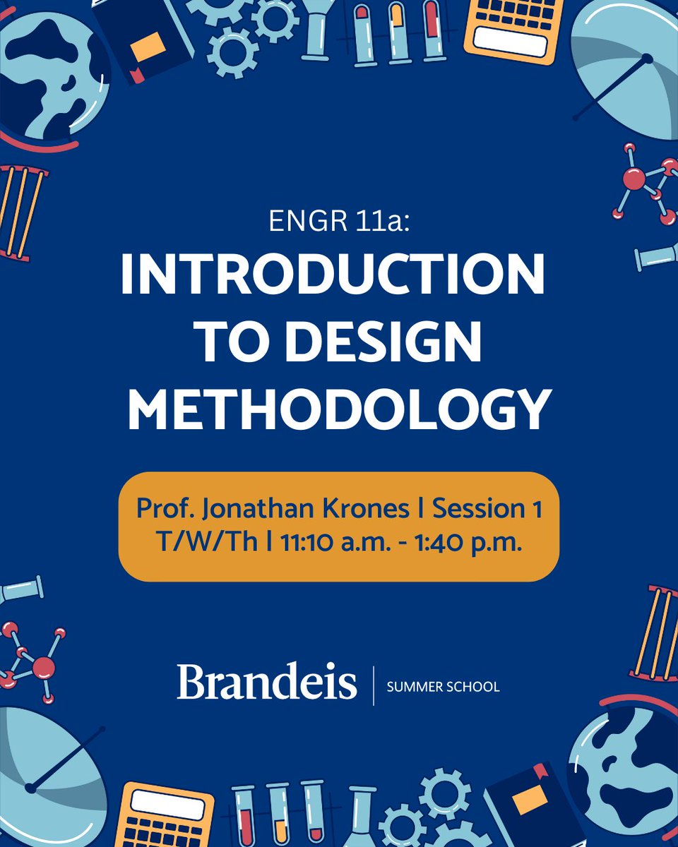 BrandeisSummer's tweet photo. Learn the fundamentals of engineering at Brandeis this summer!

Register or learn more at https://t.co/5VZBa1JtSQ. 

#Brandeis #BrandeisSummerSchool #Engineering #DesignMethods #DesignThinking https://t.co/c5RxxQf9ok