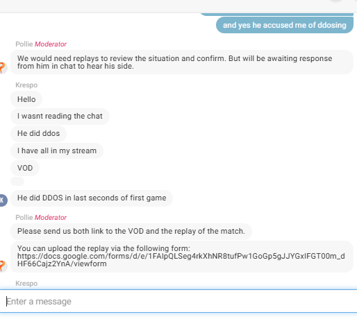 I just got accused of ddosing by some Krespo guy from spain because the RL servers are shite