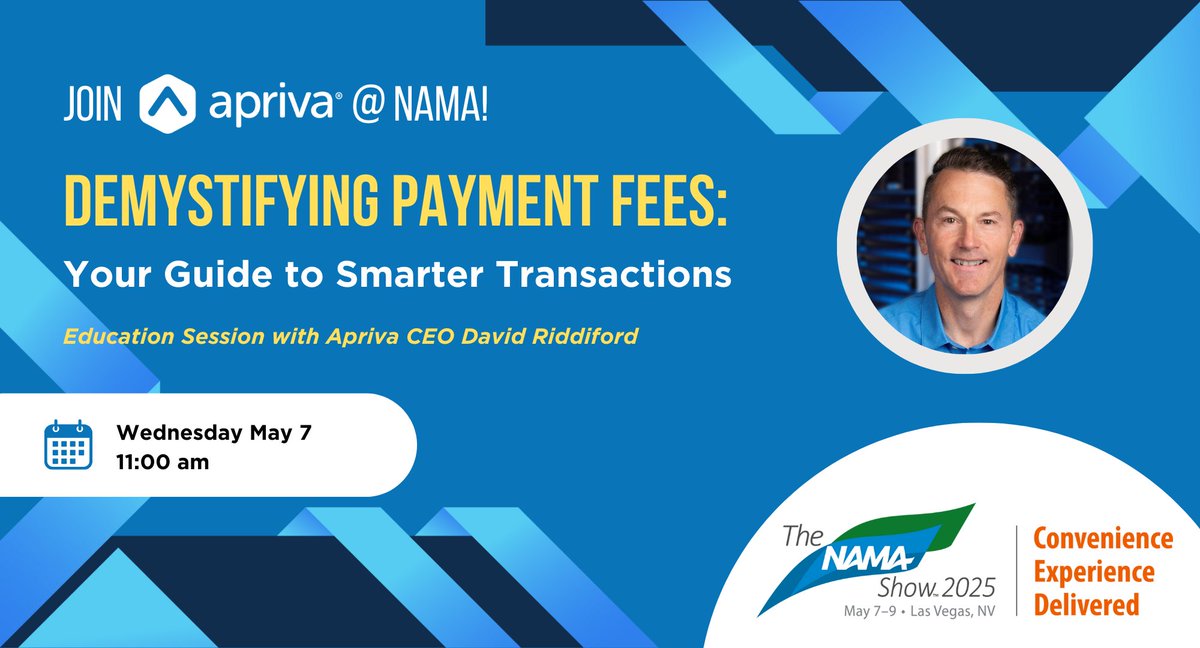 We look forward to learning with you at #TheNAMAShow 2025! Mark your calendars for our education session with CEO David Riddiford, where he’ll share smart strategies to stay profitable while navigating processing costs and evolving payment trends.

Wednesday, May 7th at 11 AM👋