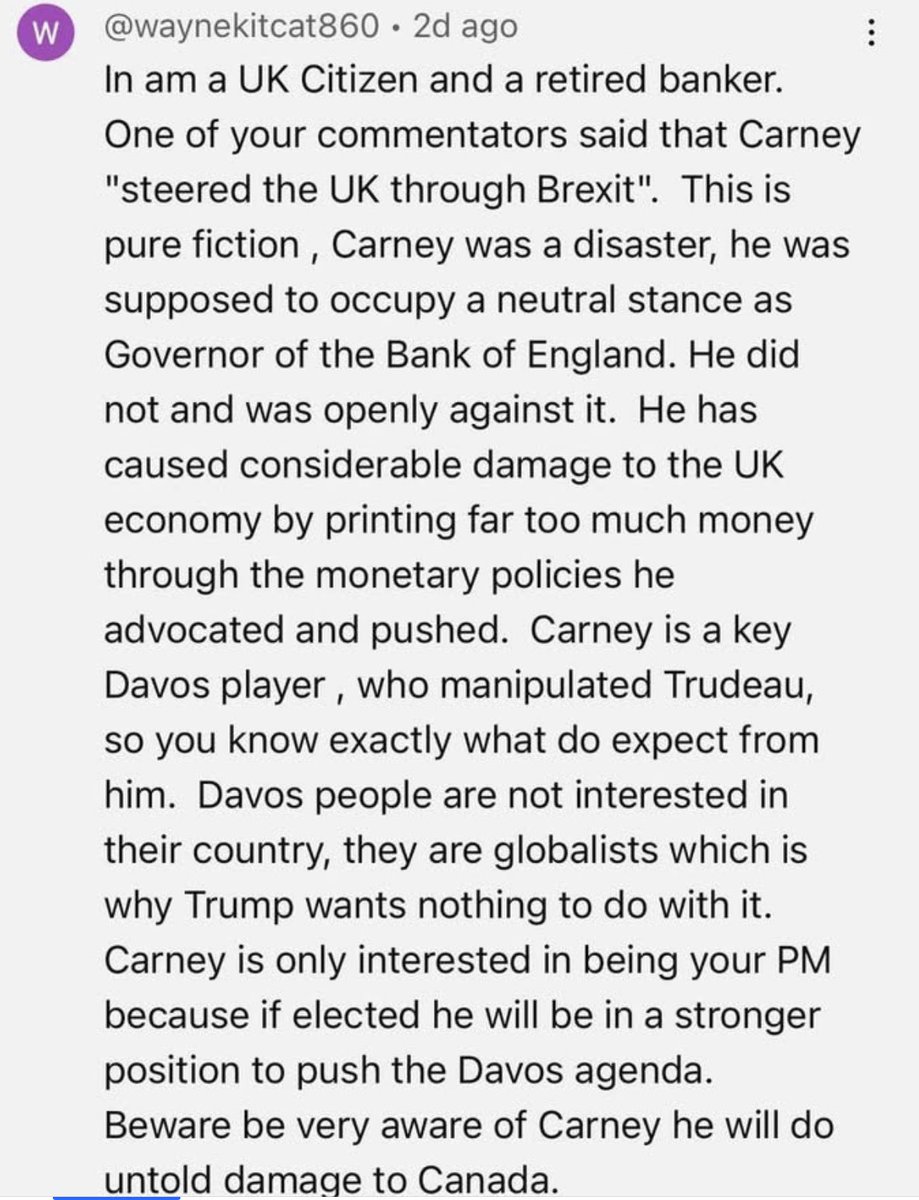 THIS from a citizen who lives in the UK and has experienced Mark Carney. Take a moment to read this brief message and pay close attention to what he has to say. 
And Liberals,  be careful what you wish for.  It just might bite you in the ass.
<a href="/liberal_party/">Liberal Party</a>