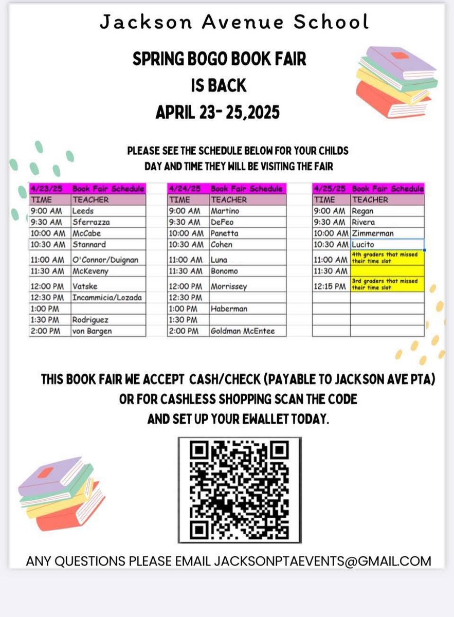 Jackson Avenue PTA (@jacksonavepta) on Twitter photo It’s the Best time of the year.. it’s book fair time! Thank you to the volunteers that set it up and are running it! There’s still time to put money on your child’s ewallet or if they missed their classes shopping time they can visit the fair on Friday <a href="/Jackson_Ave/">Jackson Ave School</a> It’s the Best time of the year.. it’s book fair time! Thank you to the volunteers that set it up and are running it! There’s still time to put money on your child’s ewallet or if they missed their classes shopping time they can visit the fair on Friday <a href="/Jackson_Ave/">Jackson Ave School</a>